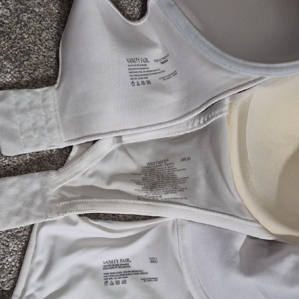 3 White Bras Vanity Fair And 1 Warners Bra - Picture 2 of 6